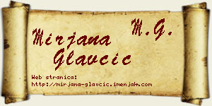 Mirjana Glavčić vizit kartica